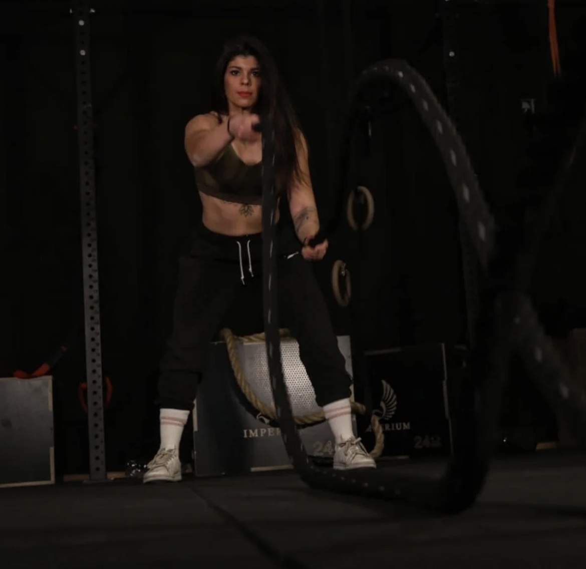 Allenamento con battle ropes a Eternal Body Concept